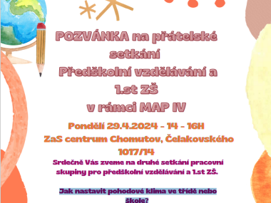 PS předškolní vzdělávání a 1. st ZŠ - KLIMA - POHODA - INSPIRACE 1